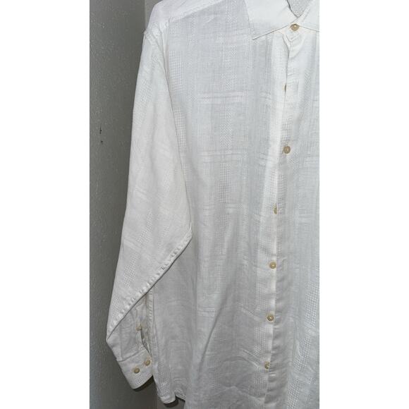 Tommy Bahama Paradise Relax Men’s Size XL 100% Linen Long Sleeve Shirt White - Picture 4 of 5